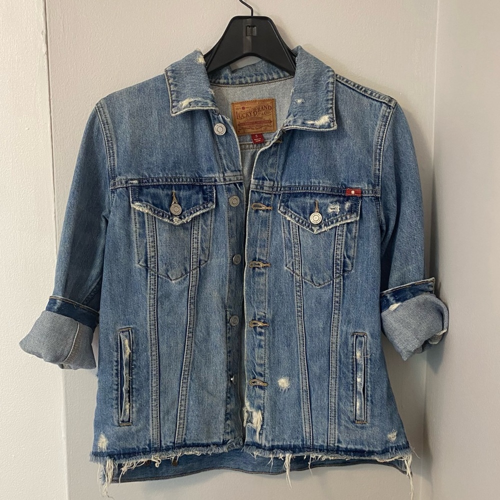 Lucky Brand Jeans “Rip and Repair Tomboy Trucker”